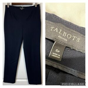 Talbots blue navy trousers pants size 6P